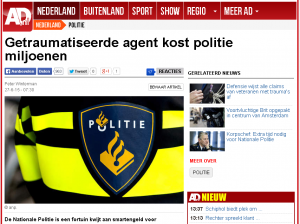 Krantenartikel op ad.nl, getraumatiseerde agenten